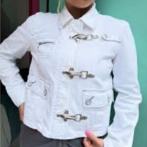 Vtg Ralph Lauren Fireman Jacket Stylish White Women's Sz Small